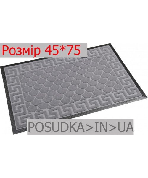 Придверный коврик с рисунком 45*75 см Рамка серый