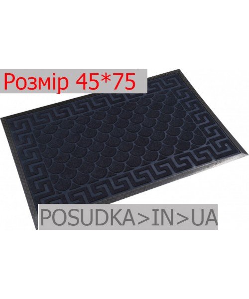 Придверный коврик с рисунком 45*75 см Рамка темно-синий