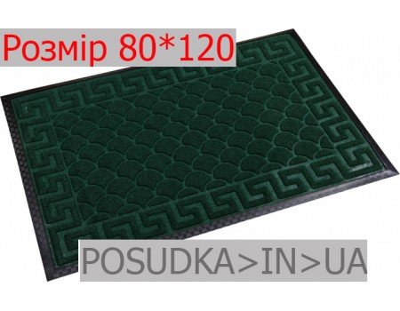 Придверний килимок з малюнком 80*120 см Рамка смарагдово-зелений