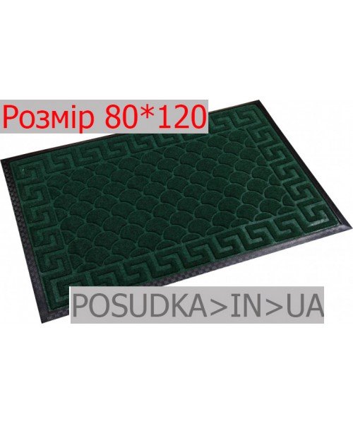 Придверный коврик с рисунком 80*120 см Рамка изумрудно-зеленый