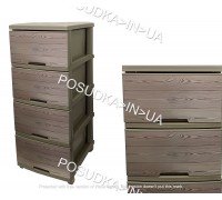 Комод пластиковый Алеана с декором кремовый Дерево 123093