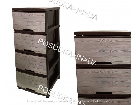 Комод Альона з декоративним малюнком темно-коричневий Дерево 123093