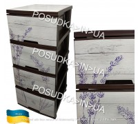 Комод пластиковый Алеана с декором темно-коричневый Лаванда 123093