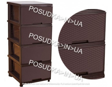 Комод пластиковая мебель Алеана Ротанг темно-коричневый 123094