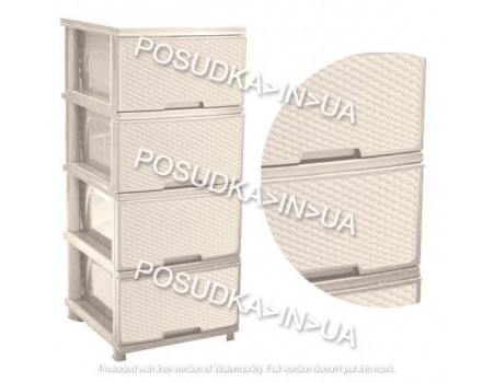 Комод Алеана пластик фасад Ротанг світло-бежевий 123094