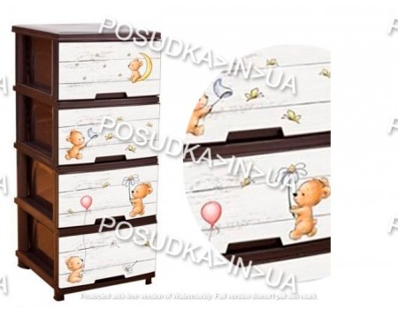 Комод для ребенка пластикоый Алеана Медвежата 123093