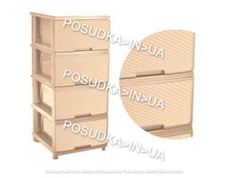 Комод пластиковый Алеана Ротанг кремовый 123094