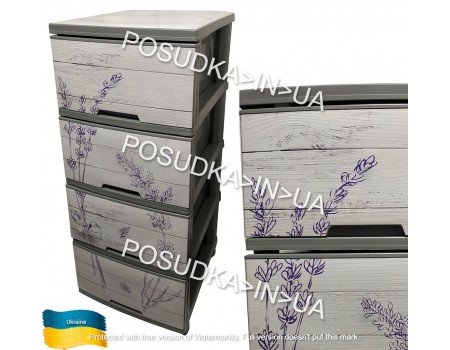 Комод Альона з декоративним малюнком сірий Лаванда 123093