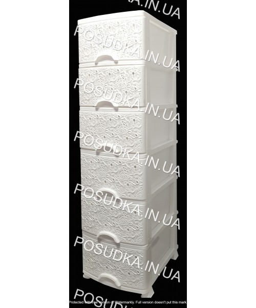 Пластиковый комод белый Ажур 6 ящиков Efe Plastics	