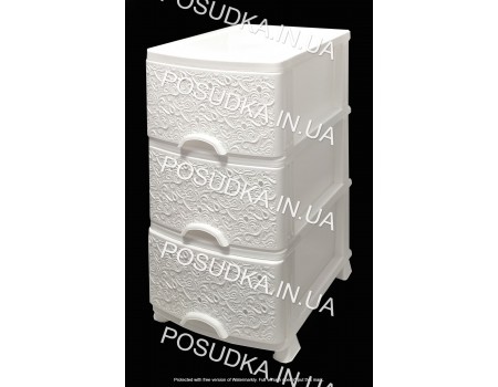 Комод пластиковий Ажур білий 3 ящики Efe Plastics