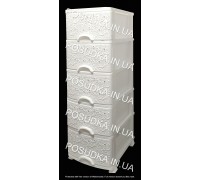 Пластиковый комод белый Ажур 5 ящиков Efe Plastics	