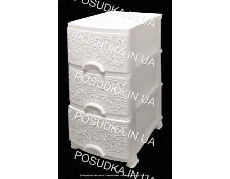 Комод пластиковый Ажур белый 3 ящика Efe Plastics