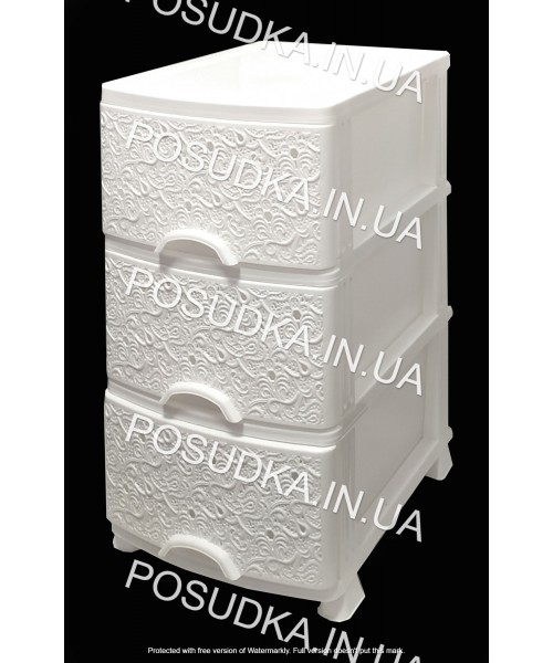 Пластиковый комод белый Ажур 3 ящика Efe Plastics	