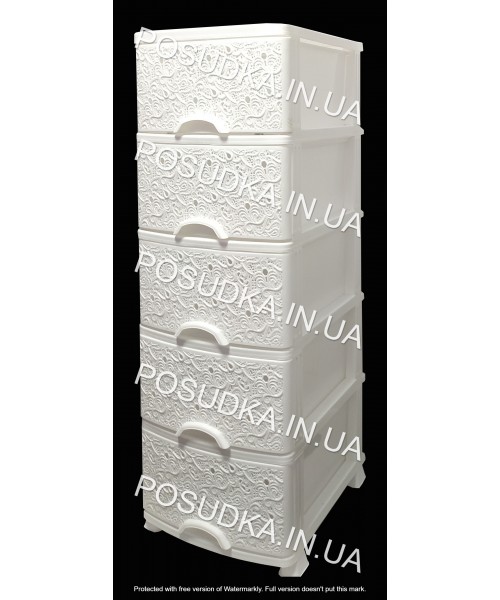 Пластиковый комод белый Ажур 5 ящиков Efe Plastics	