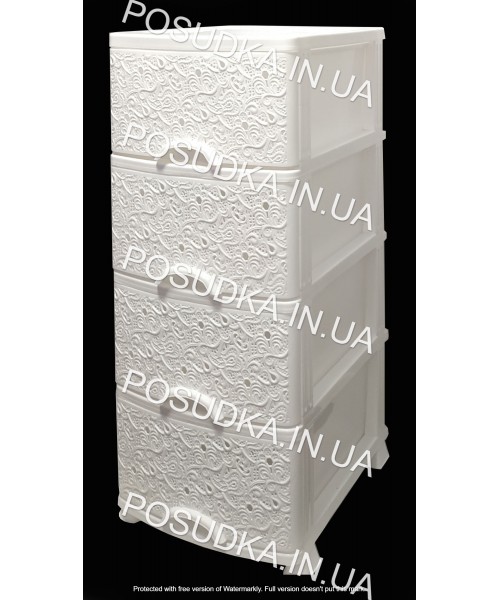Пластиковый комод белый Ажур 4 ящика Efe Plastics	