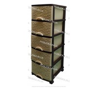 Пластиковый комод бежево-коричневый Ажур 5 ящиков Efe Plastics	