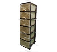 Пластиковий комод бежево-коричневий Ажур 6 ящиків Efe Plastics