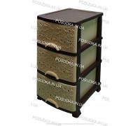 Пластиковый комод бежево-коричневый Ажур 3 ящика Efe Plastics	