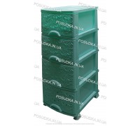 Пластиковий комод м'ятний Ажур 4 ящики Efe Plastics