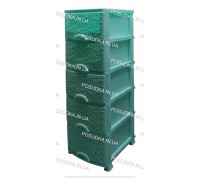 Пластиковий комод м'ятний Ажур 5 ящиків Efe Plastics