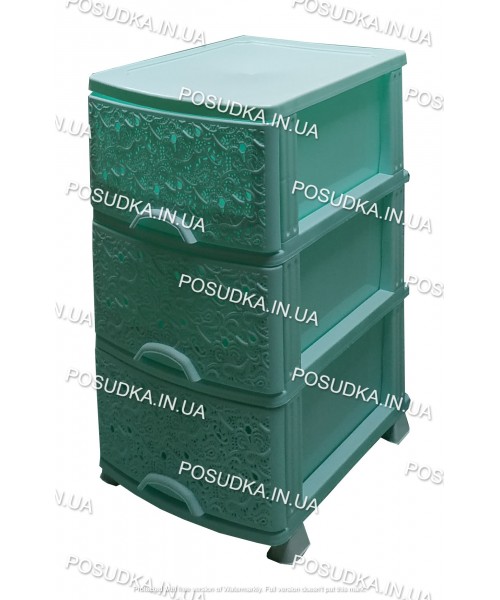 Пластиковый комод мятный Ажур 3 ящика Efe Plastics	