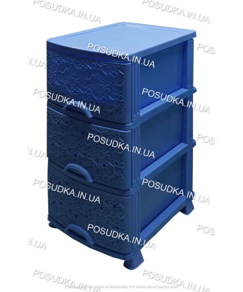 Пластиковый комод голубой Ажур 3 ящика Efe Plastics	