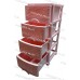Комод для ванной комнаты Ажур розовый 4 ящика Efe Plastics