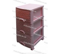 Пластиковий комод рожевий Ажур 3 ящики Efe Plastics