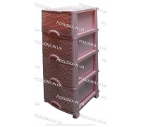 Пластиковый комод розовый Ажур 4 ящика Efe Plastics	