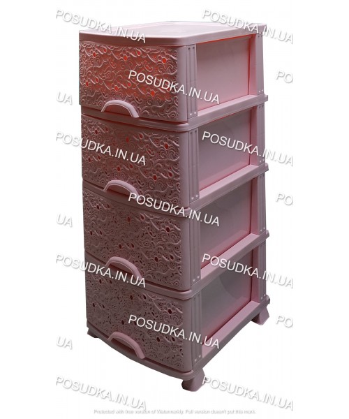 Пластиковый комод розовый Ажур 4 ящика Efe Plastics	