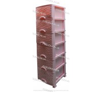 Пластиковый комод розовый Ажур 6 ящиков Efe Plastics	