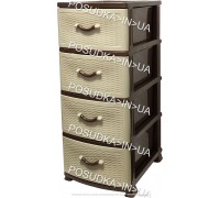 Комод із пластику на 4 ящики Стиль бежево-коричневий Efe Plastics