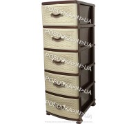 Комод из пластика на 5 ящиков Стиль бежево-коричневый Efe Plastics