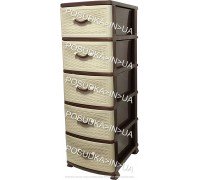 Комод из пластика на 5 ящиков Стиль бежево-коричневый Efe Plastics