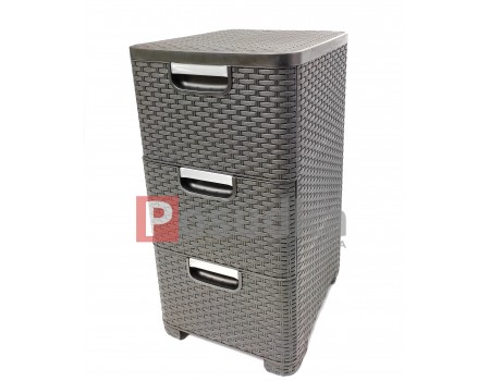 Вузький комод у ванну з бічними стінками Efe Plastics 3 ящики Діамант