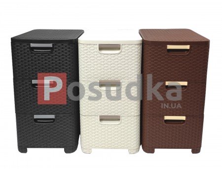 Комод у ванну кімнату пластиковий Efe Plastics 3 ящика Бриллиант