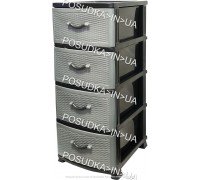Комод пластмассовый 4 ящика Стиль темно-серый Efe Plastics