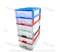 Комод канцелярский А4 пластиковый 6 ящиков высота 57 см цветной