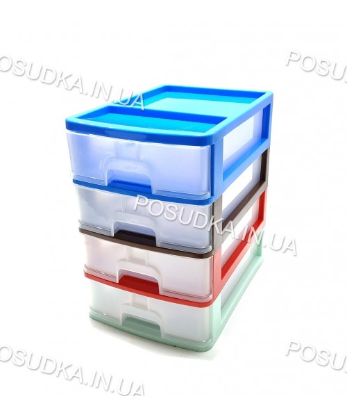 Комод канцелярський А4 пластиковий 4 ящики висота 38 см кольоровий