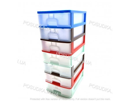 Комод пластиковый 7 лотков формата А4 цветной