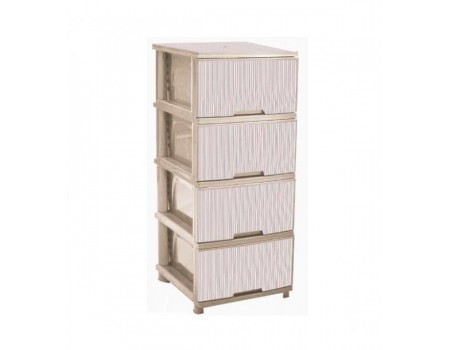 Комод Алеана с декоративным рисунком кремовый Розовые полоски 123093