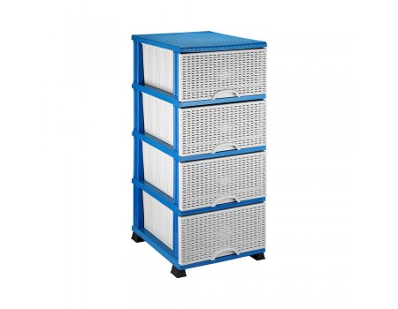 Комод для ванной комнаты Elif Plastik Wicker серо-голубой 296-3