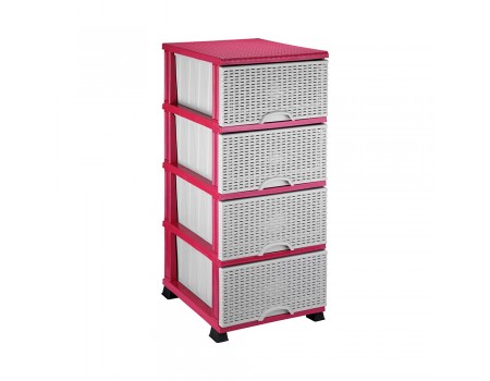 Комод для ванной комнаты Elif Plastik Wicker серо-розовый 296-2