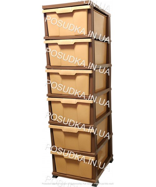 Комод пластиковый 6 ящиков Elif Plastik Classic 300-1-6