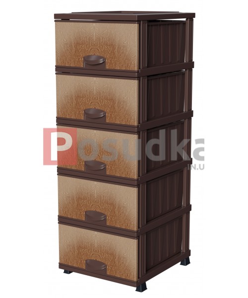 Комод пластиковый Дерево на 5 ящиков Elif Plastik