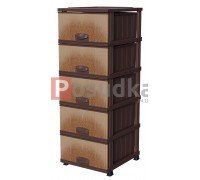 Комод пластиковий Дерево на 5 ящиків Elif Plastik