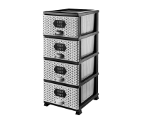 Комод пластиковий Keep Safe на 4 ящики Elif Plastik темно-сірий