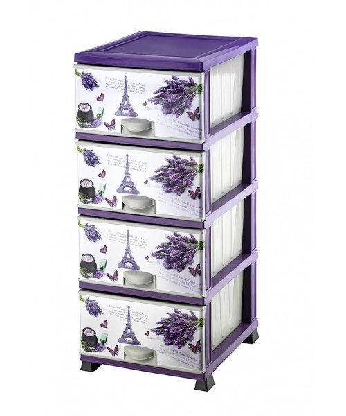 Комод пластиковый Париж на 4 ящика Elif Plastik
