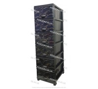 Комод пластиковий малюнок Мармур темний на 6 ящиків Elif Plastik 498-4-6