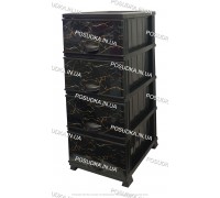 Комод пластиковий малюнок Мармур темний на 4 ящики Elif Plastik 498-4-4